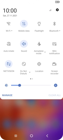 Press the settings icon. Press the settings icon.