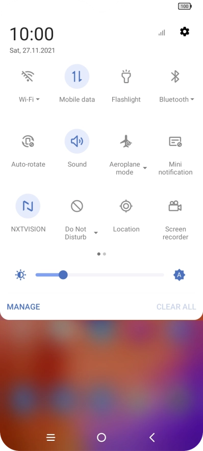 Press the settings icon. Press the settings icon.