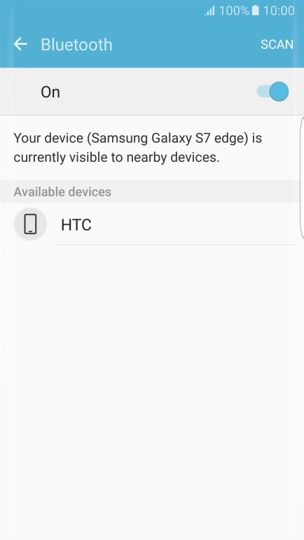 Press the required Bluetooth device and follow the instructions on the screen to pair the device with your phone.