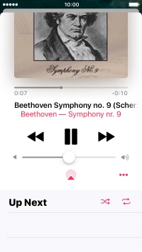 Press the shuffle icon to turn the function on or off.