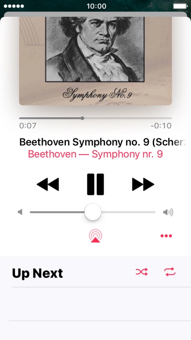 Press the shuffle icon to turn the function on or off.