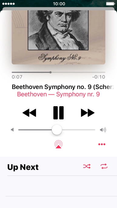 Press the shuffle icon to turn the function on or off.
