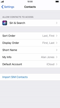 Press Import SIM Contacts.
