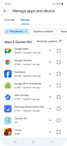 Press the required app.