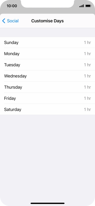 Press the required days.