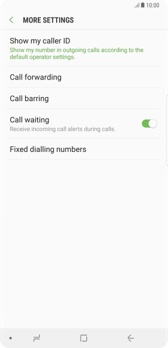 Press Call forwarding.