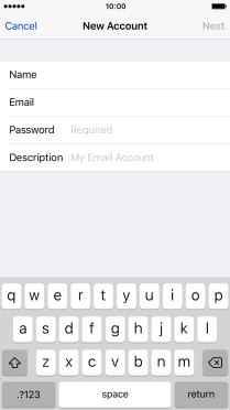Press Password and key in the password for your email account.