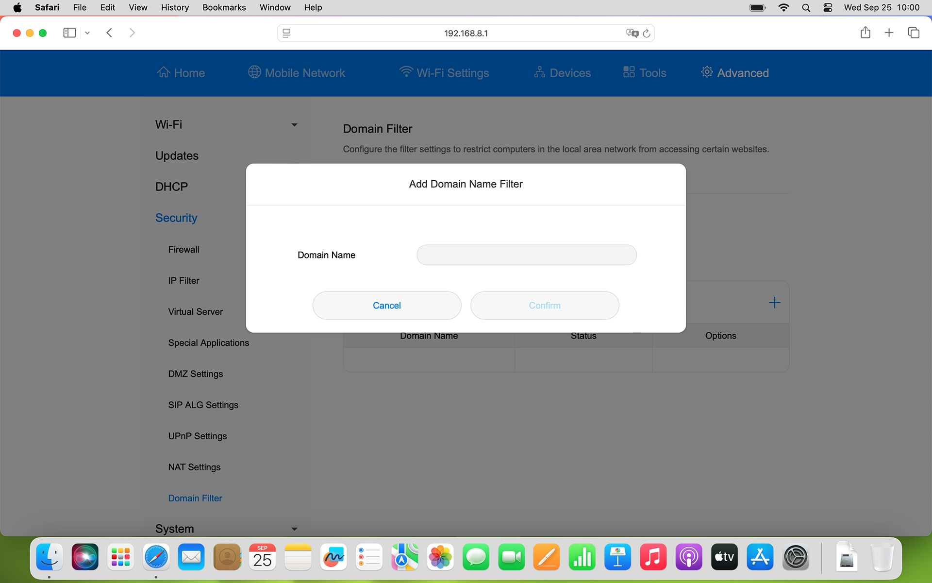 Click the field next to 