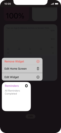 Press Remove Widget.
