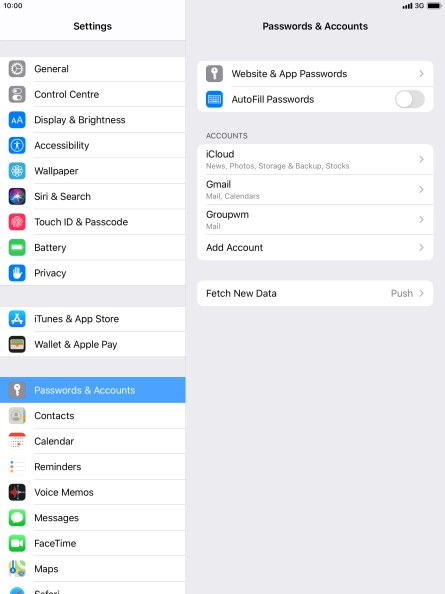 Press the required account. Press the required account.