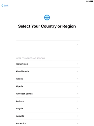 Press the required country or area.