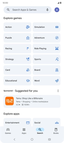 Press the search field.