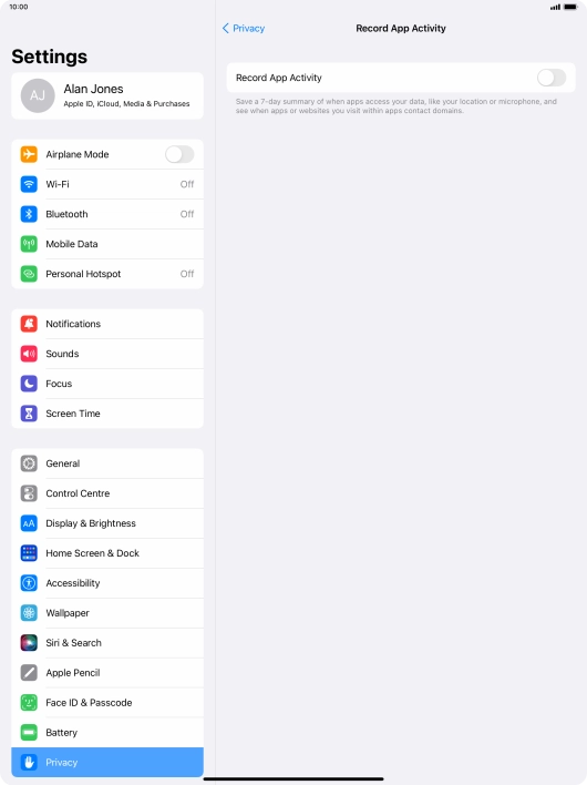 Press the indicator next to 