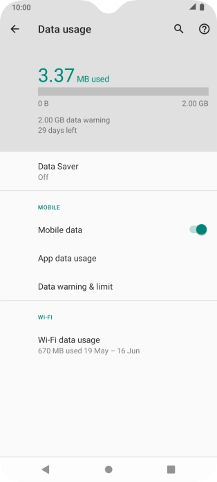 The total data usage is displayed.