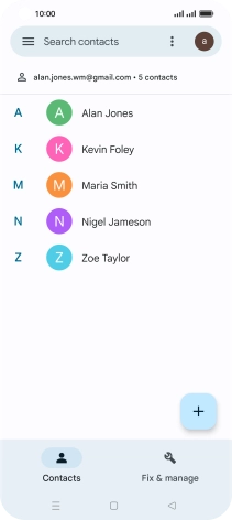 Press the new contact icon.