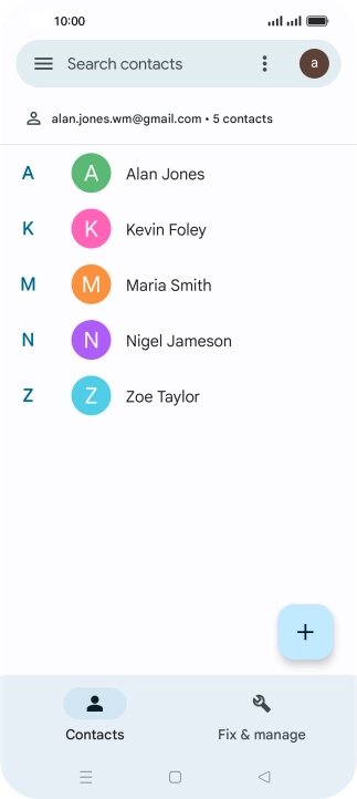 Press the new contact icon.