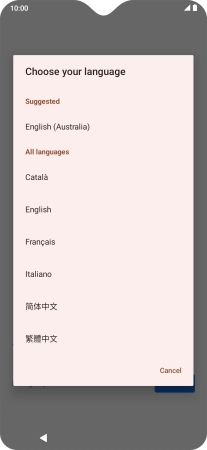 Press the required language.