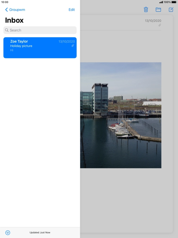 Press the new email message icon.