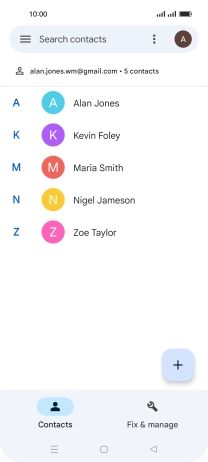 Press the new contact icon.