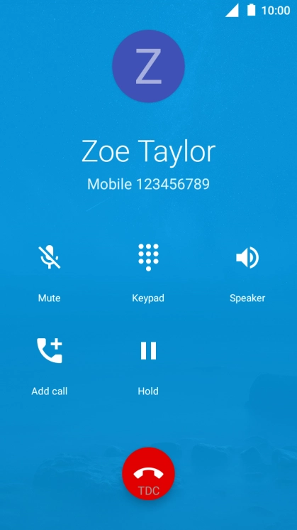 Press the end call icon.