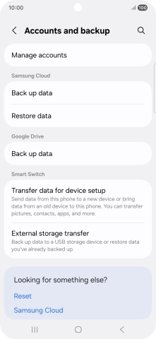 Press Manage accounts.