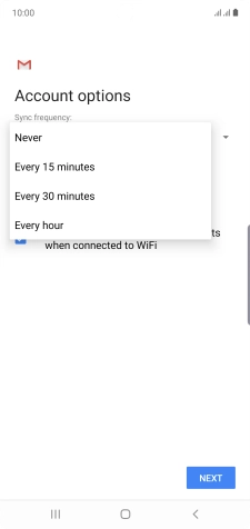 Press the required setting.