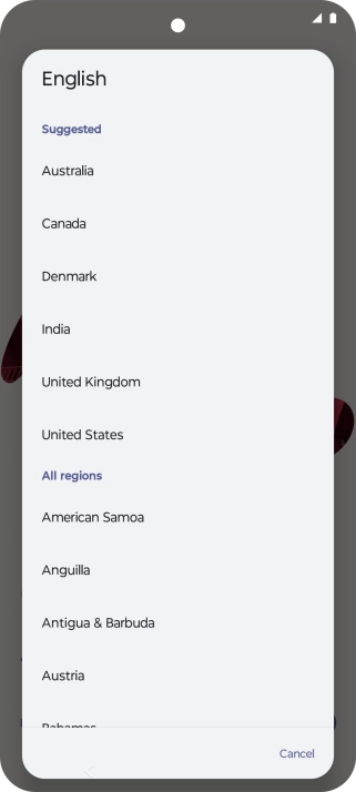 Press the required country.