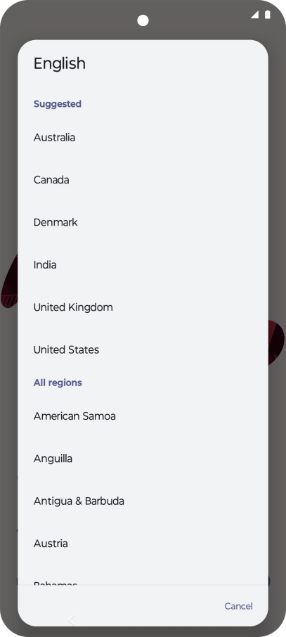 Press the required country.