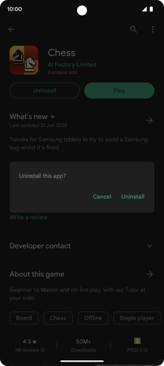 Press Uninstall. Press Uninstall.