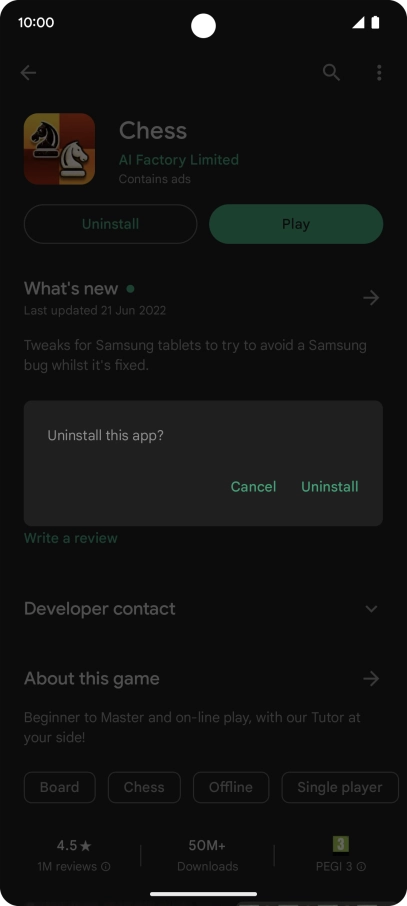 Press Uninstall. Press Uninstall.