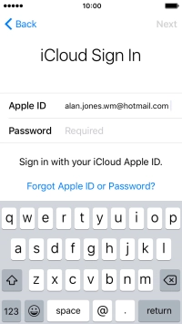 Press the field next to 