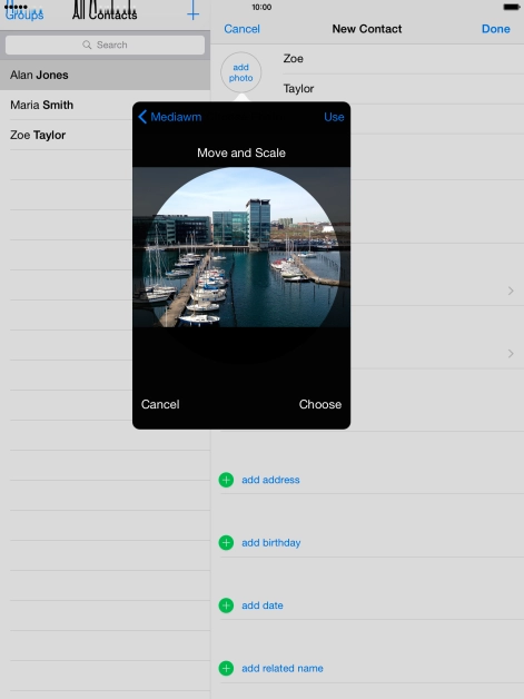 Drag the frame to the required position to select the required detail and press Choose.