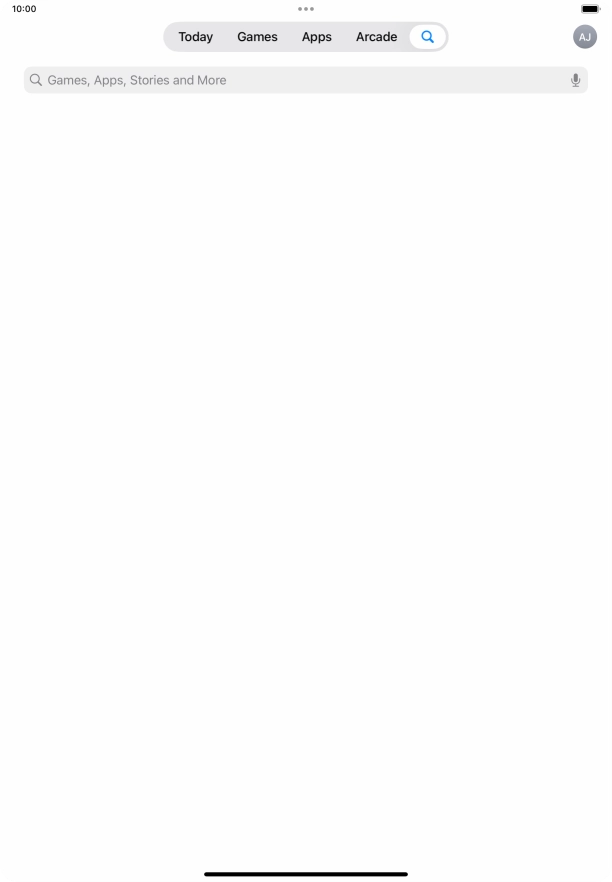 Press the search field.