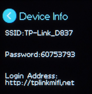 The login information is displayed.