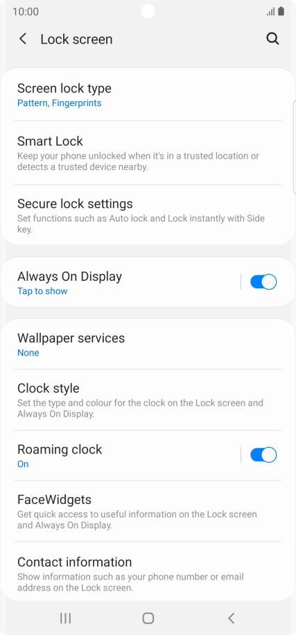 Press Screen lock type and key in the additional phone lock code you created earlier.