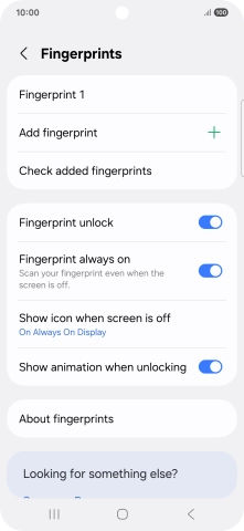 Press the indicators next to the required settings to turn them on or off.
