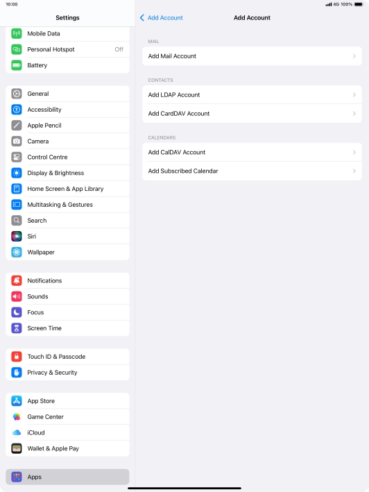 Press Add Mail Account.