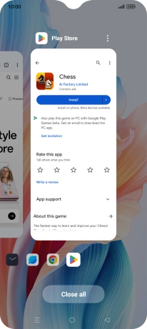 To end one running application, slide your finger upwards on the required application.