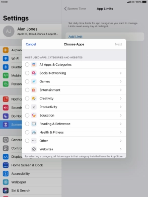 Press the required categories. Press the required categories.