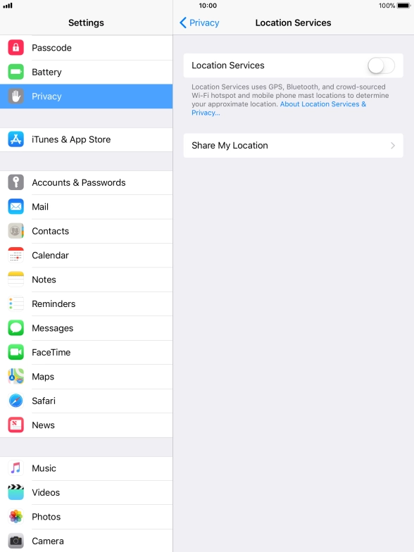 Press the indicator next to 