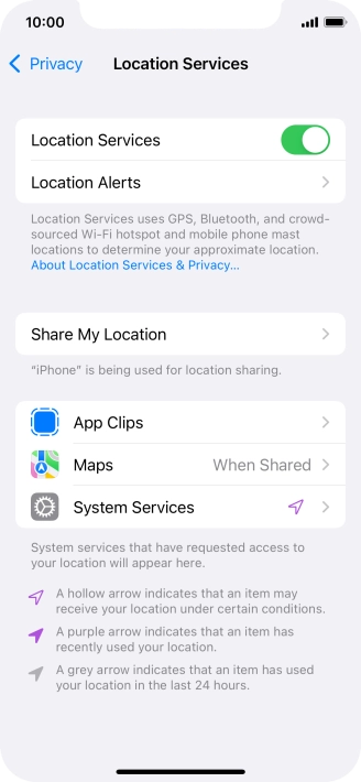 Press the required app.