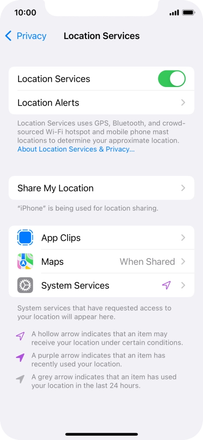 Press the required app.