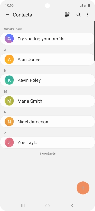 Press the new contact icon.