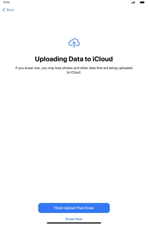 Press the required setting.