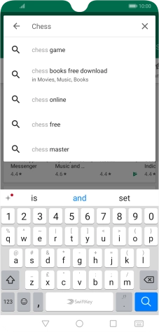 Key in the name or subject of the required app and press the search icon.