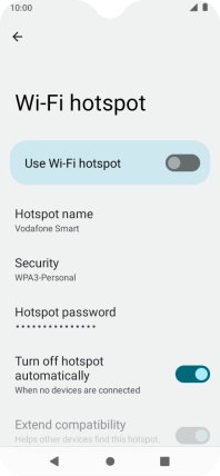 Press Hotspot password and key in the required password.