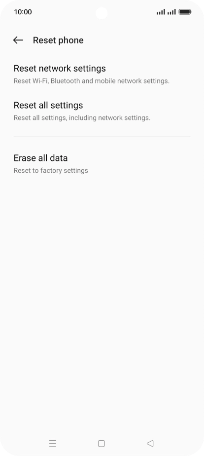 Press Erase all data.