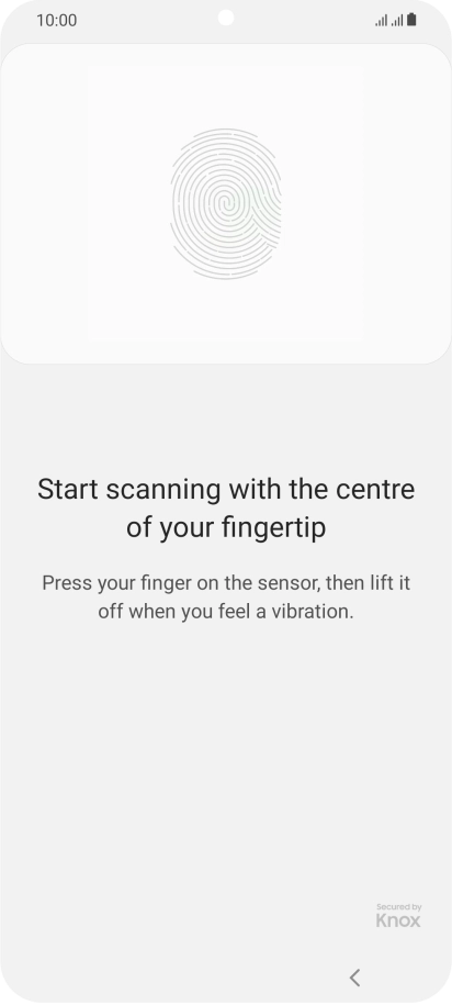 Follow the instructions on the screen to create the phone lock code using your fingerprint.