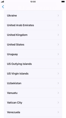 Press the required country or area.