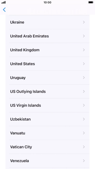 Press the required country or area.
